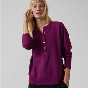 NWT Athleta Balance‎ Henley Sweatshirt 3X Purple